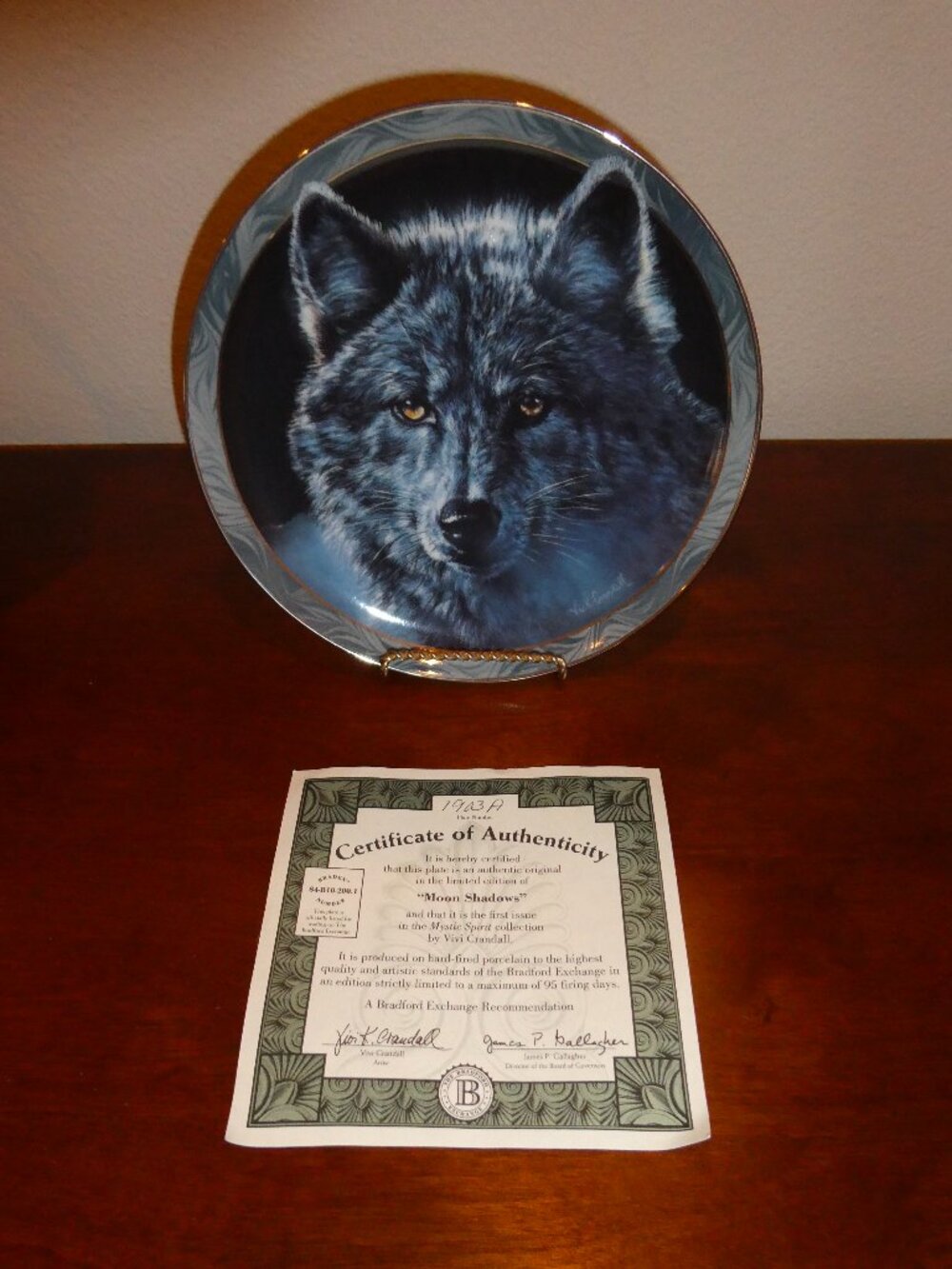 Moon Shadows Wolf Mystic Spirit Limited Edition Collector Plate